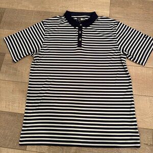 CALLAWAY MENS BLUE STRIPE SHORT SLEEVE POLO GOLF SHIRT DRI FIT XL OPTI DRI